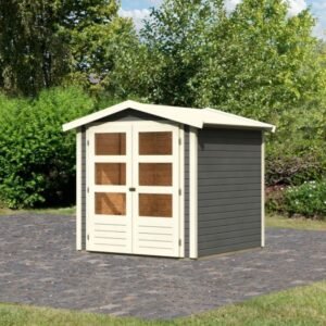 Almind havehus i træ 3,16m2 Terra grå Med gulv Uden tagpap