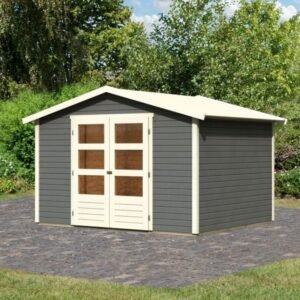 Almind havehus i træ 5,66m2 Terra grå Uden gulv Uden tagpap