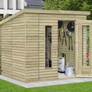 Augsburg budget redskabsskur 5,1m2 Inklusiv under-tagpap (ex. tagpapsøm)