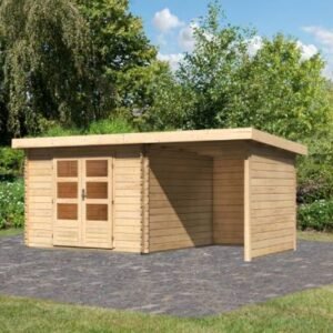 Bastrup model 5 i ubehandlet på 8,8m2 + 2m udhæng