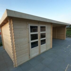 Bastrup model 5 i ubehandlet på 8,8m2 + 4m udhæng