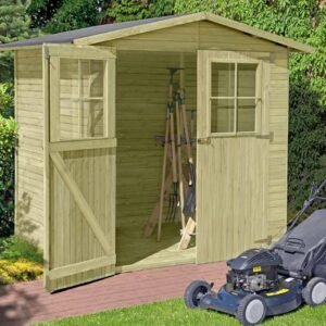 Berlin budget redskabsskur 3,24m2 Shingles sort til 3,24m2 (+898,00kr) (ex. tagpapsøm)