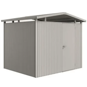 Biohort Panorama Redskabsrum P3 m/enkelt dør - Sølv Metallic