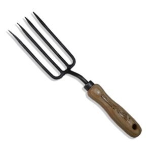 Blomstergaffel med runde tænder og askegreb - 30 cm