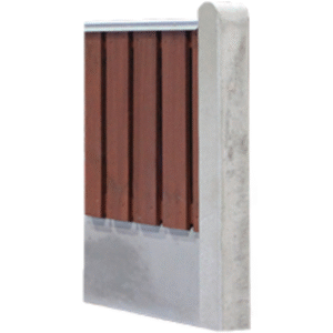 Bræddehegn lodret, trykimp. Gran teakmalet 189x120cm (150cm over jord)