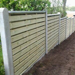 Bræddehegn vandret, grøn trykimp. Gran 189x120cm (150cm over jord)