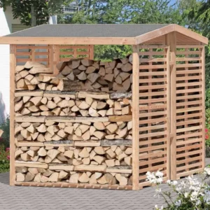 Brændeskur model 4 i lærk uden bagvæg