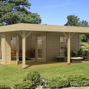 Bredebro model 1 havehus / anneks med terrasse i ubehandlet på 27m2 + 8,75m2