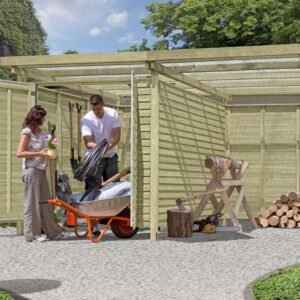 Bronzeklasse: Jmkiil redskabsskur model Stockholm 4,33m2 + 4,33m2 udhæng 4,33m2 + 4,33m2 udhæng Inklusiv stolpefødder (+1.434,00kr)