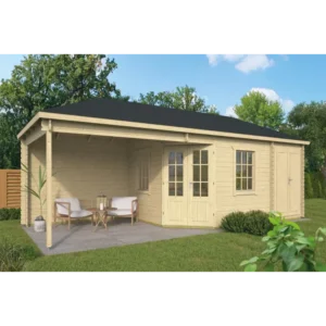 Chattanooga med baldakin Bjælkehytte - 44 mm - 400726N - 21,15 mÂ²