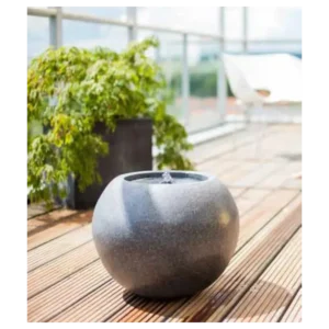 Garden Fountain "Ball Jr. LED", black color, 44x44x36cm