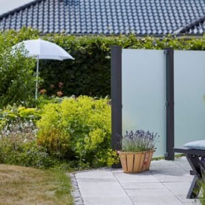 Glashegn Frosted inkl. 6 glasbeslag, 6mm hærdet glas 90x127cm (BxH)