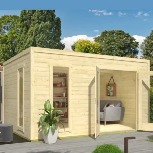 Guldklasse: Catania havehus 12m2 12m2 Inkl. selvklæbende tagfolie i grå/alu