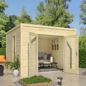 Guldklasse: Catania havehus 9m2 9m2 Inkl. selvklæbende tagfolie i grå/alu