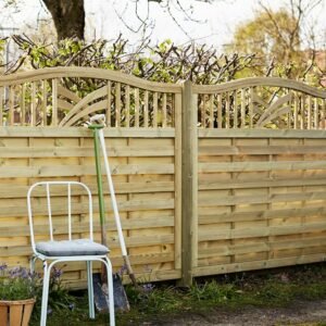 Guldklasse: PLUS Rondo terrassehegn inkl. træstolper og tilbehør Grøn trykimprægneret 142/150cm