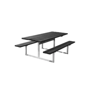 HORTUS Bord-/bænksæt "FRIGG" sort grundmalet og galvaniseret stel uden ryg L: 175 x B: 140 cm - 801-081