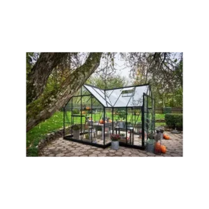 Halls Drivhus Garden Room sort m/3 mm hærdet glas - F09891