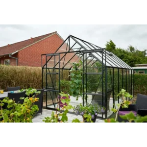 Halls Drivhus Magnum 148 sort m/3 mm glas - F09671