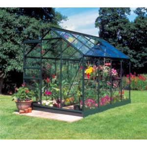 Halls Drivhus Popular 86 grøn m/3 mm hærdet glas - F09895