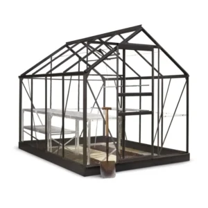 Halls Popular 5,0 mÂ² Drivhus sort med 3 mm glas inkl. fundament