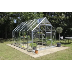 Halls Universal 128 Drivhus 9,9mÂ² med 3 mm glas inkl. fundament - F09199