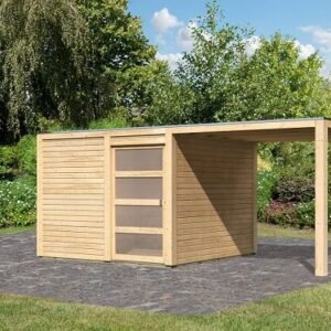 Havehus Cubus model 2 i ubehandlet på 7,7m2 + udhæng