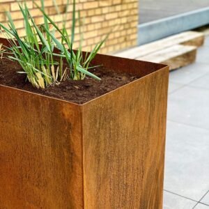 Højbed på hjul i 3mm cortenstål Højde 50cm - B50 x L75