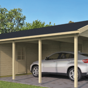 Ikast carport med 7,6m2 skur (44mm godstykkelse)