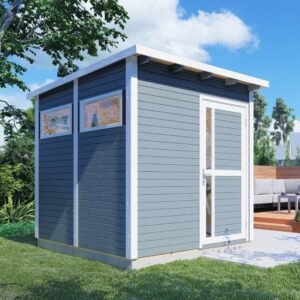 Kassel 2 redskabsskur i grå på 5,1m2