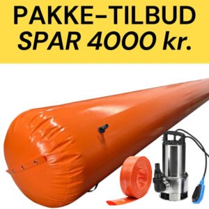 Komplet oversvømmelsespakke 50 meter tube og pumpekit.