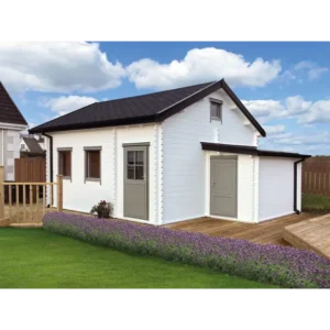 Lancaster Inkl. fundamentsbjælker og gulv Bjælkehytte - 44 mm - 407182N - 25,97 mÂ²