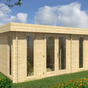 Oksbøl redskabsskur model 5 i ubehandlet træ på 15m2