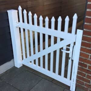 PVC Skagen enkeltlåge bue nedad med smalle stave i 100x100cm (BxH)