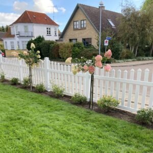PVC Skagen hegn bue nedad og brede stave i 180x80cm