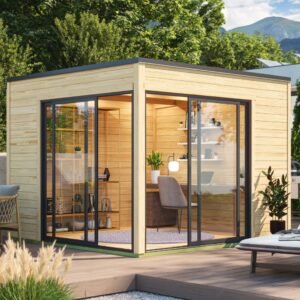 Palermo havehus 8,7m2 med alu-skydedøre Uden tagpap