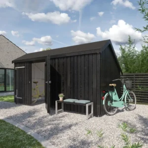 Plus Multi Havehus 10,5 mÂ² - 2 moduler m/dobbeltdør og lukket front - inkl. tagpap/alulister - 1675815-1