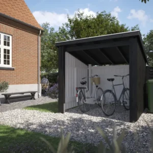 Plus Nordic Cykelskur 5 mÂ² - 1 modul åben - inkl. tagpap/alulister - 168565-1
