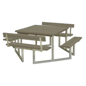 Plus Twist Bord/Bænkesæt m/2 ryglæn - 204 cm - Gråbrun - 187811-18
