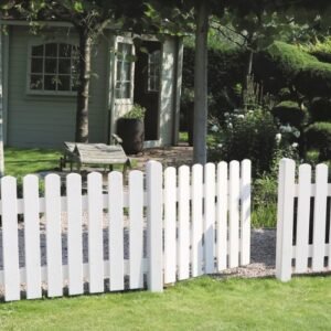 Skagen stakit enkeltlåge i grundmalet grå/hvid model "Holsten" 100x80cm (BxH)