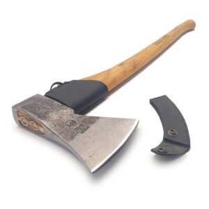 Skovøkse med lakeret hickoryskaft og læderbeskytter, 80 cm