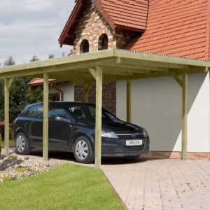 Sølvklasse: Jmkiil Standard enkelt carport med fladt tag 303x505cm (BxL)