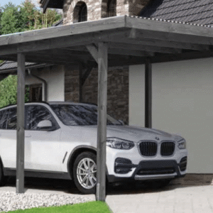 Sølvklasse: Jmkiil Standard enkelt carport med fladt tag i grå 303x505cm (BxL)