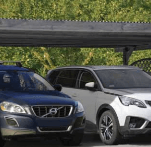 Sølvklasse: Jmkiil dobbeltcarport med fladt tag i grå 603x505cm (BxL)