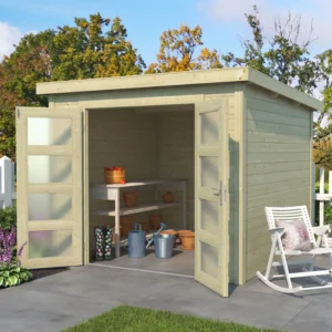 Svendborg havehus med dobbeltdør og fladt tag 6m2 Uden tagpap