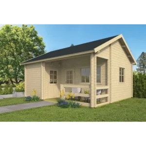 Tallahassee inkl. 27 mm gulv-tagbrædder Bjælkehytte - 70 mm - 400866N - 30,6 mÂ²