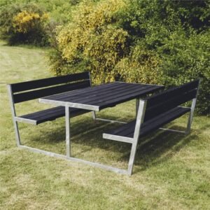 Thor bordbænkesæt i træ (4 varianter) Grundmalet sort Med 2 ryglæn