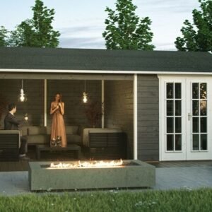 Tirslund havehus i skifergrå på 9,5m2 + udhæng