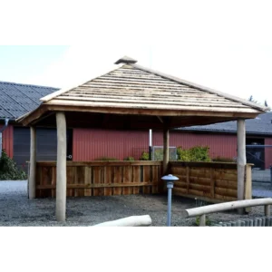 Tiset Bålhytte 4 X 4 Mtr. Lærk Leveres Usamlet