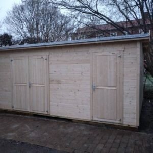 Tylstrup model 3 redskabsskur i ubehandlet på 14,6m2