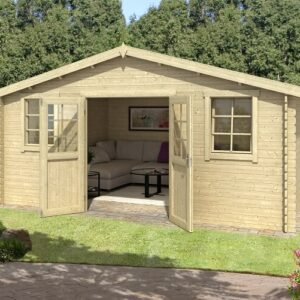 Ubby 300 redskabsskur / havehus i ubehandlet på 13,9m2 Med gulv (+9.475,00kr) Uden tagpap